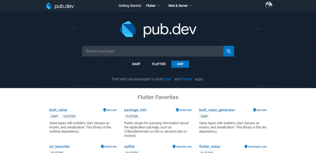 flutter pub dev