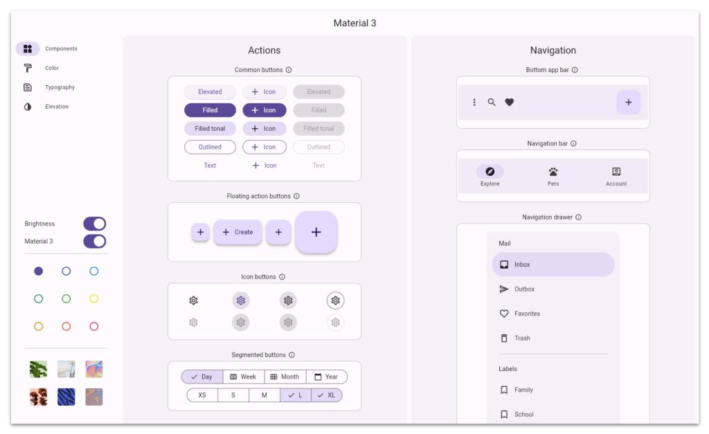 کامپوننت‌ ها و Material Design