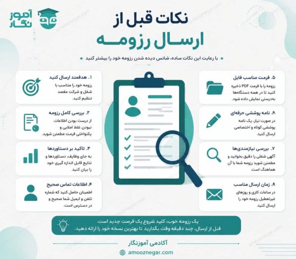 نکات قبل از ارسال رزومه