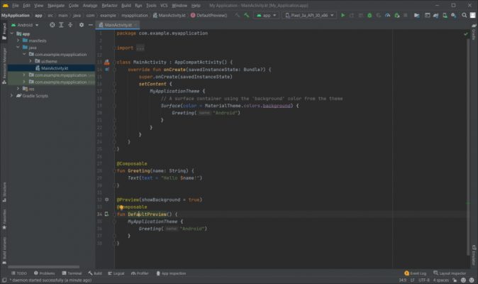 ساخت پروژه جدید Jetpack Compose