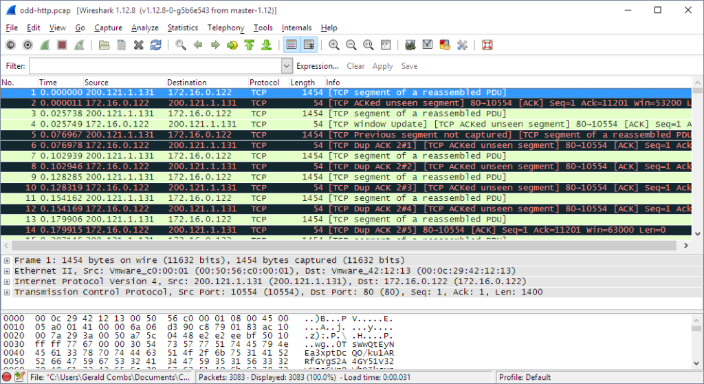 برنامه wireshark