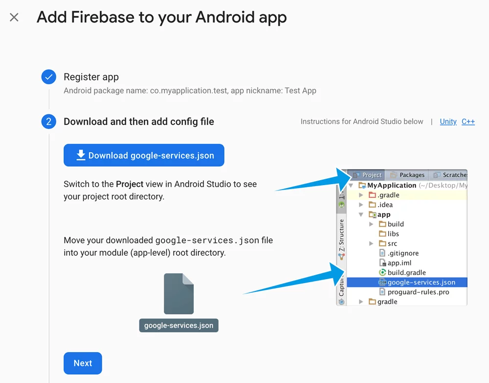 پیکربندی فایربیس