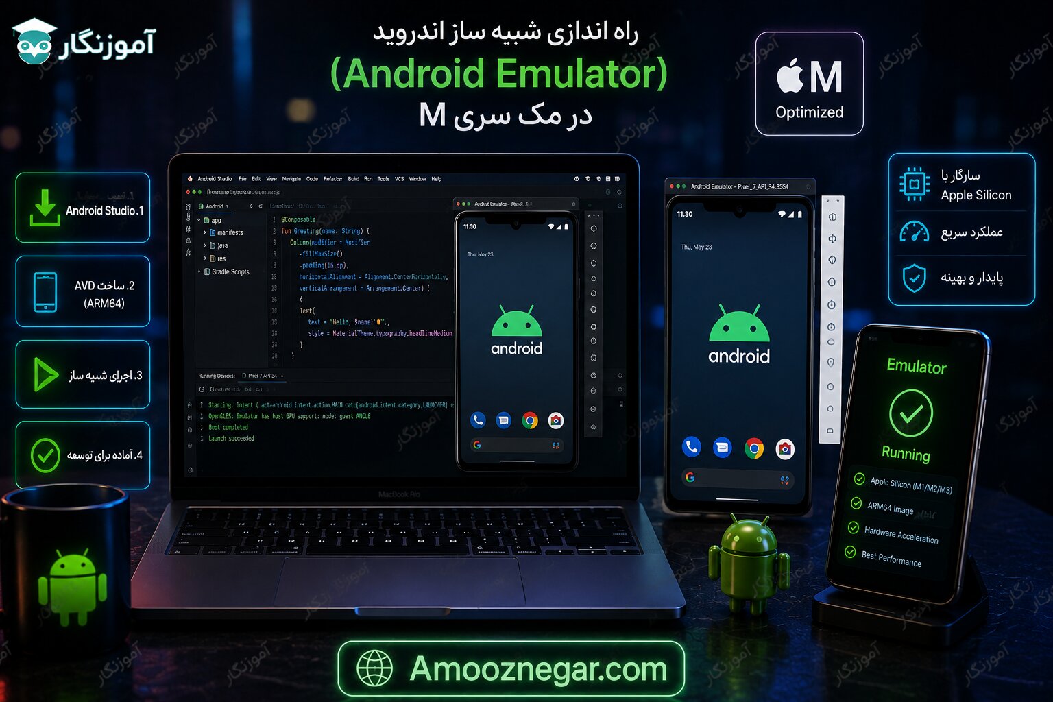 راه اندازی شبیه ساز اندروید در مک سری M