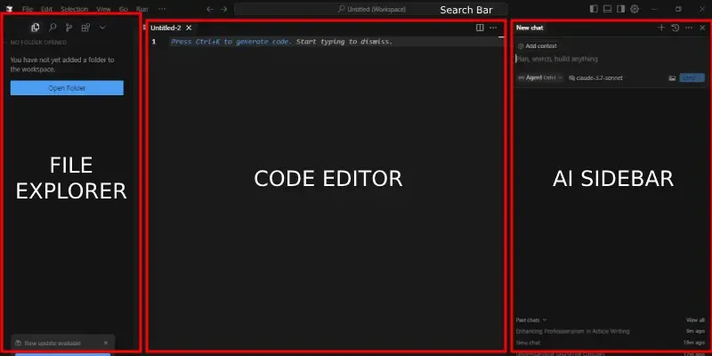 آشنایی با محیط Cursor
