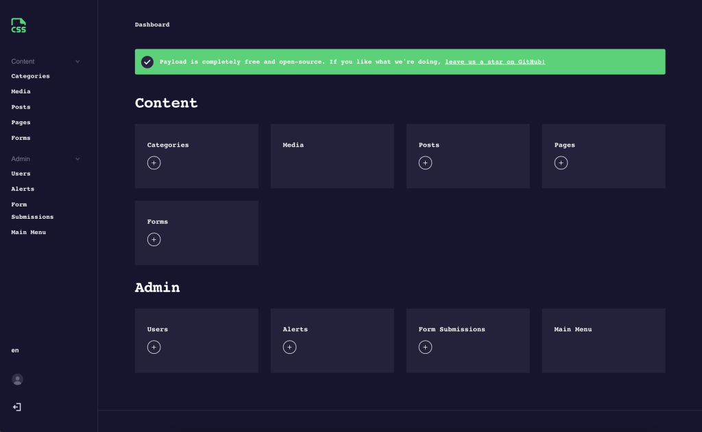 پنل مدیریت Payload